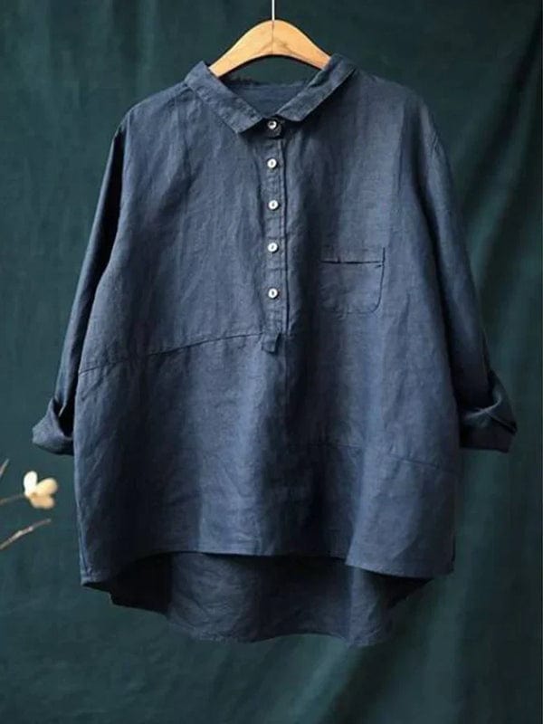 Linen-Look Pocket Shirt
