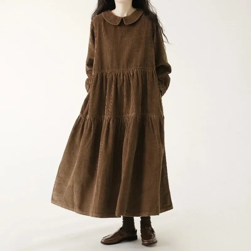 Corduroy Tiered Midi Dress