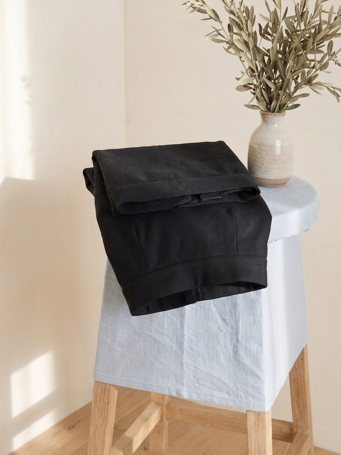 A-Line Wool-Look Maxi Skirt in Black