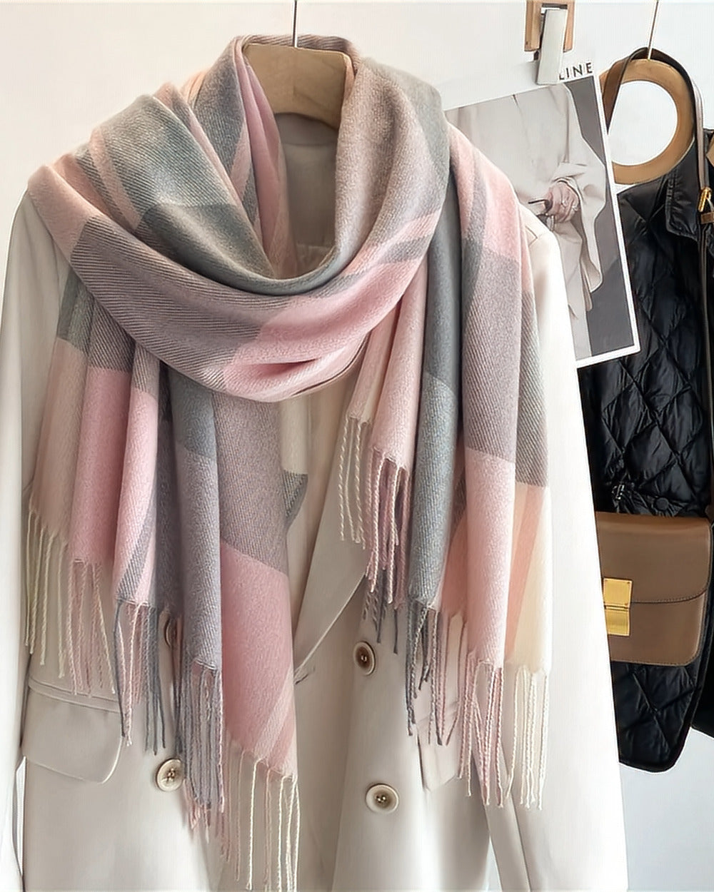 Cashmere Pastel Plaid Scarf