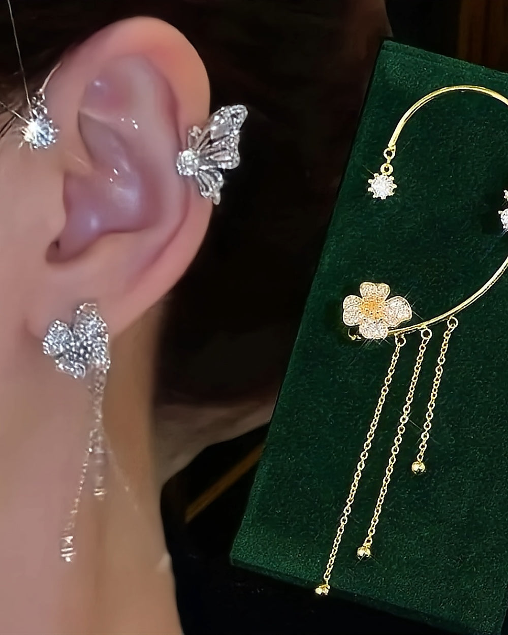 Butterfly Tassel Ear Cuff – Gold