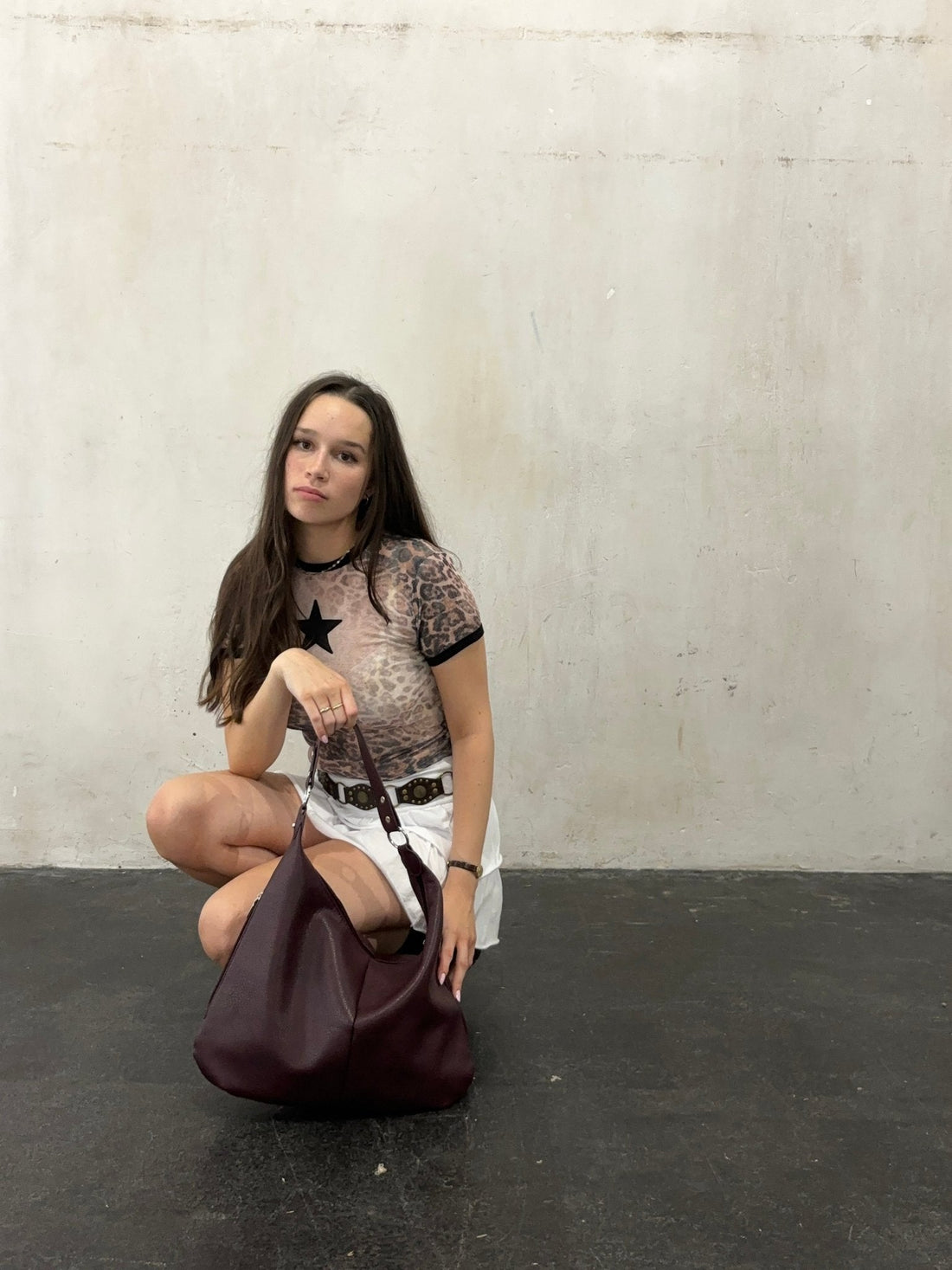 Leather-Look Hobo Shoulder Bag