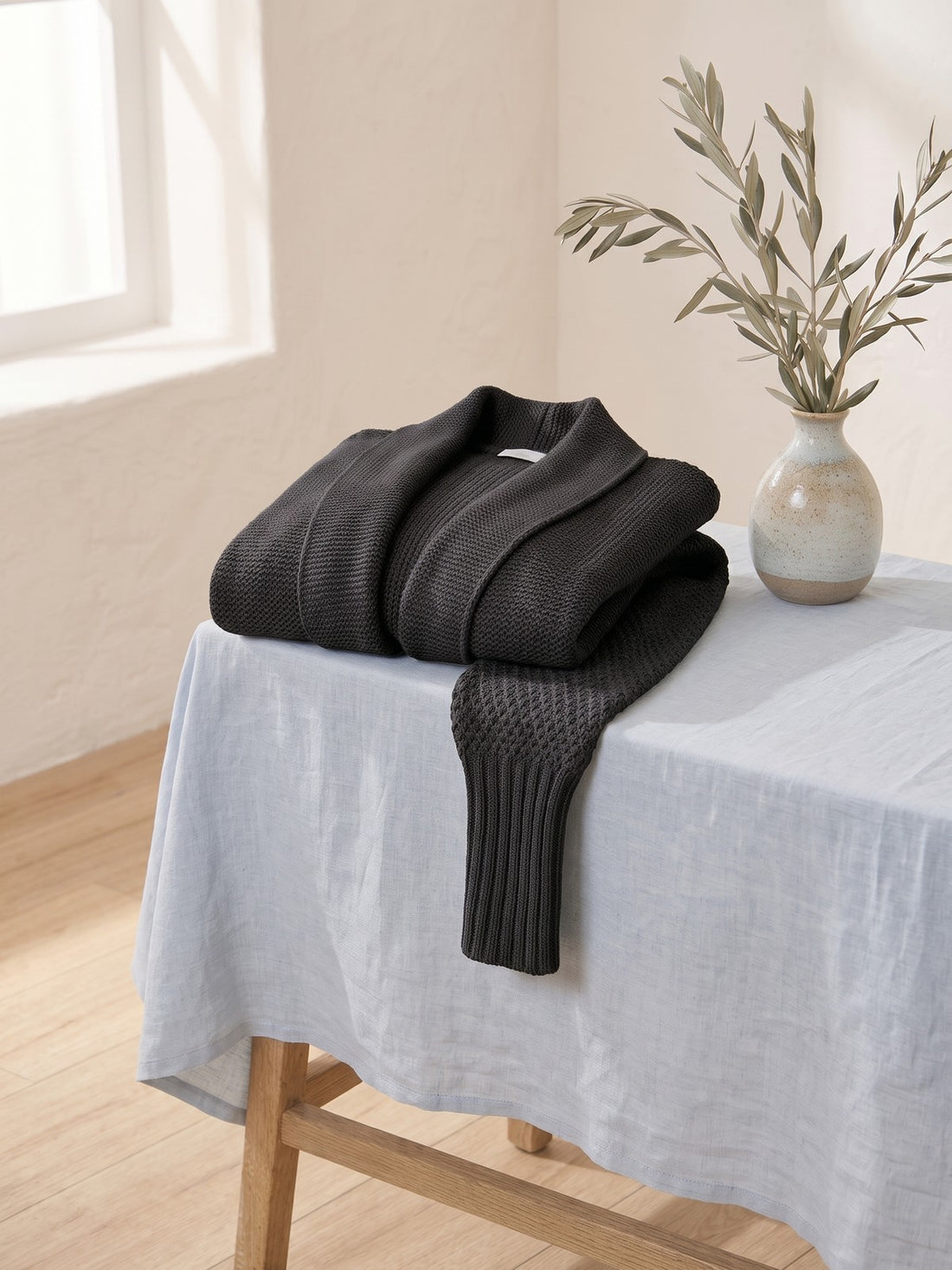 Chunky Batwing Cardigan in Black