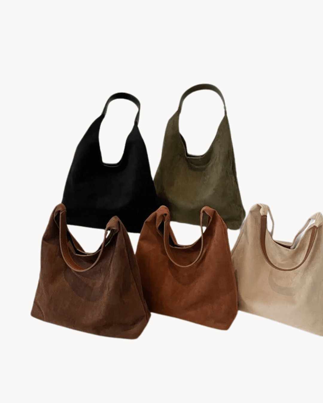 Suede-Look Hobo Bag