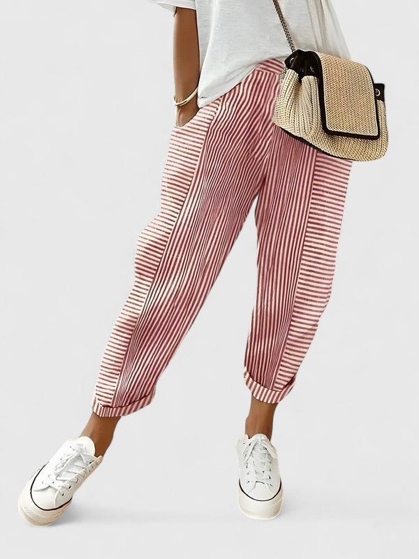 Striped Cuffed Jogger Trousers