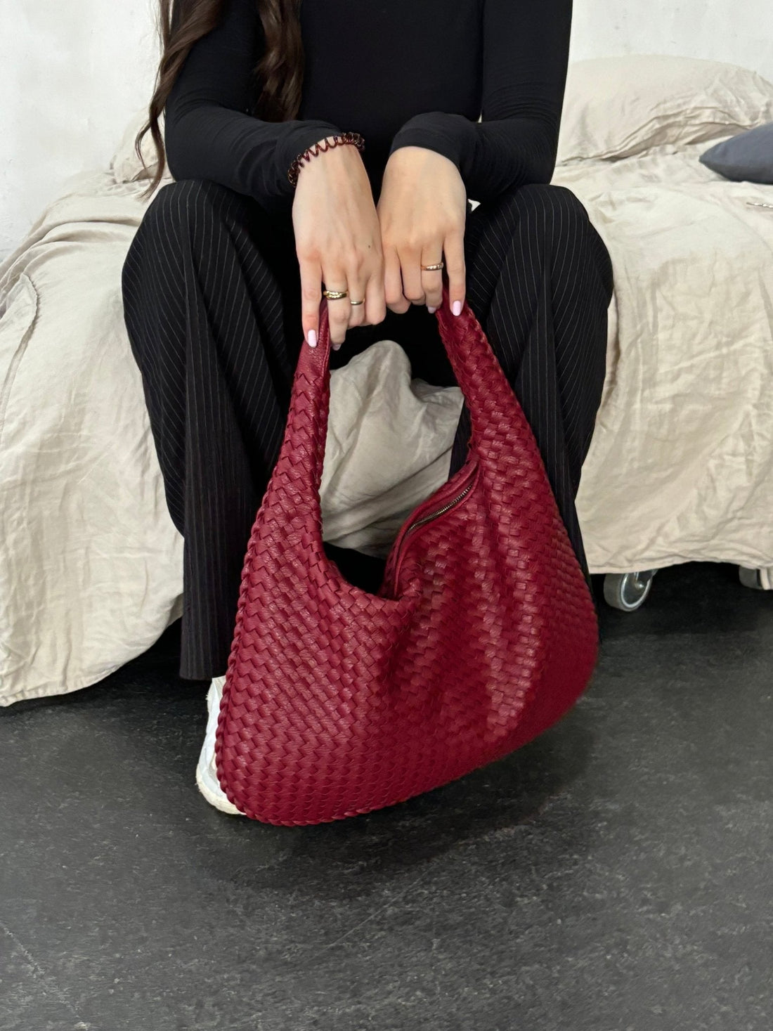 Woven Hobo Shoulder Bag