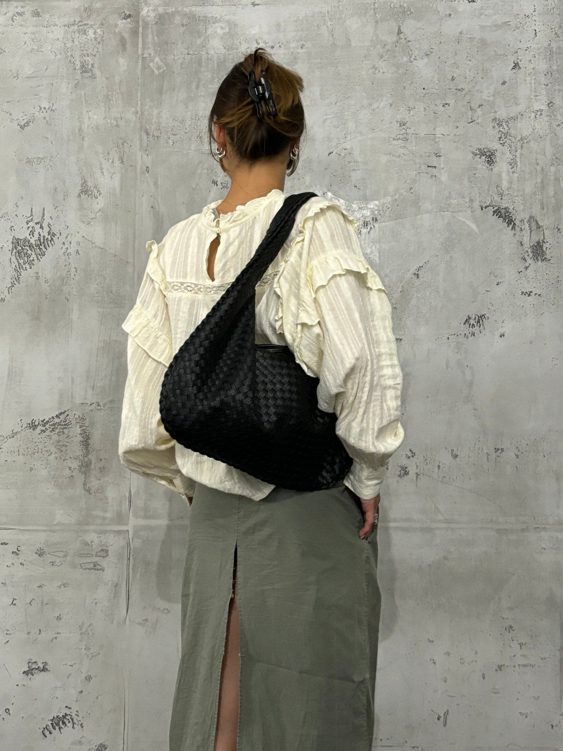 Woven Hobo Shoulder Bag