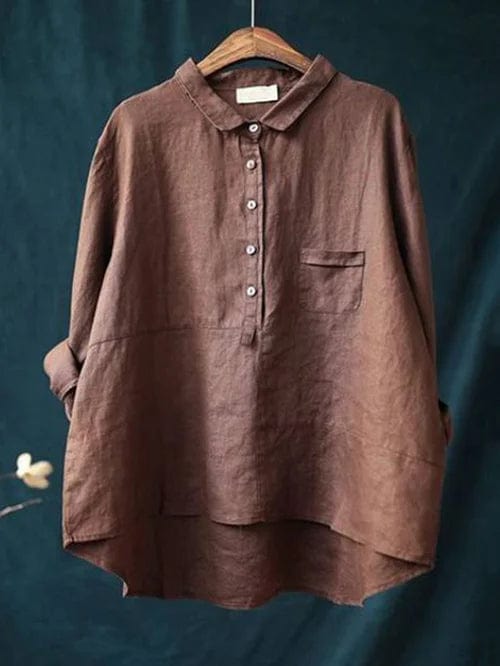 Linen-Look Pocket Shirt