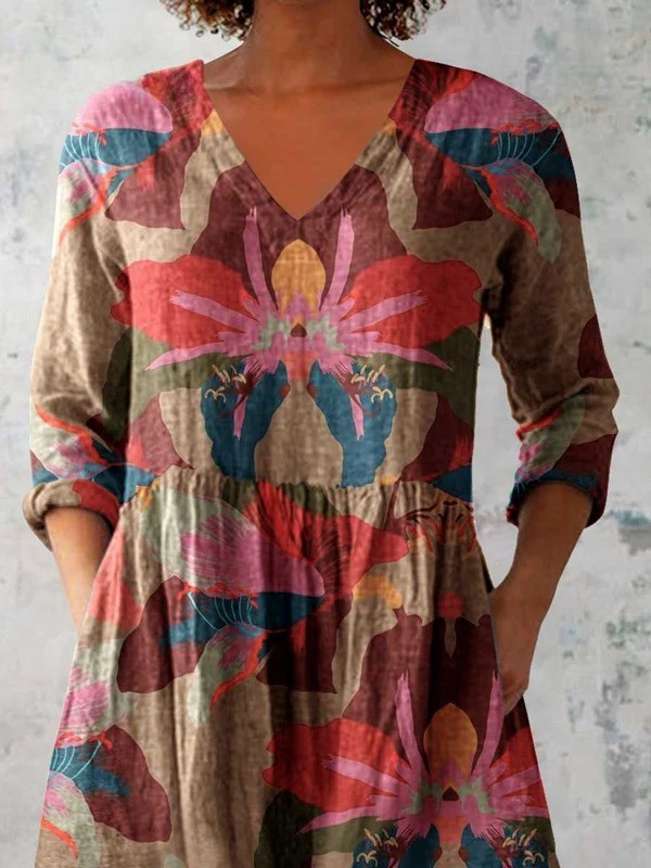 Terracotta Botanical Print Blouse