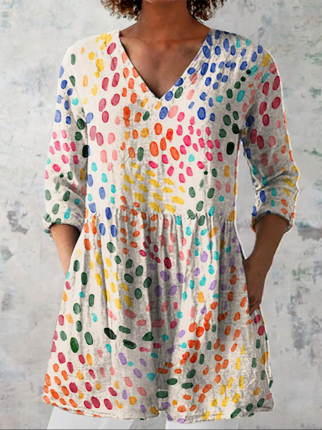 Confetti Dot Print Blouse