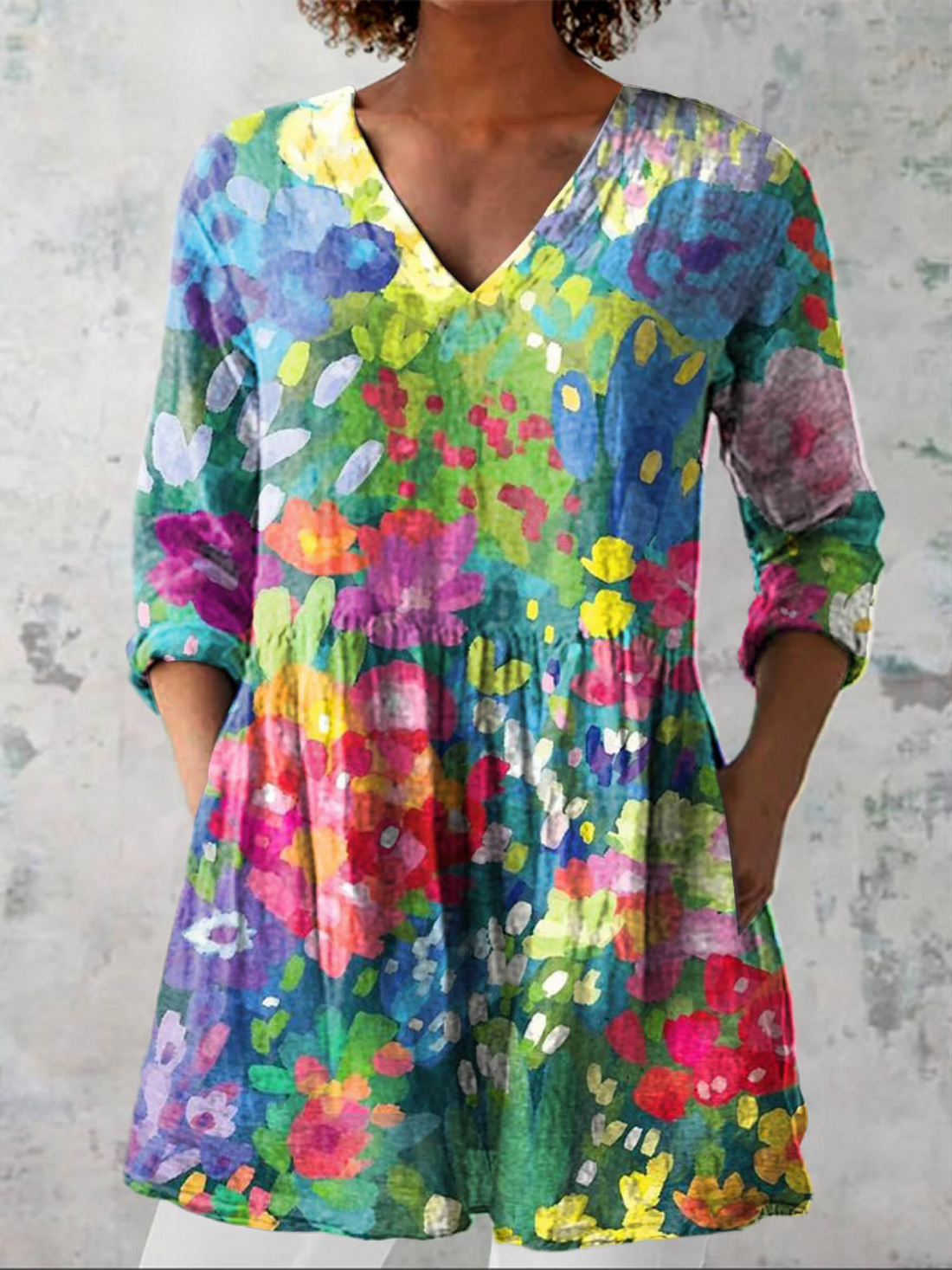 Colourful Garden Print Blouse