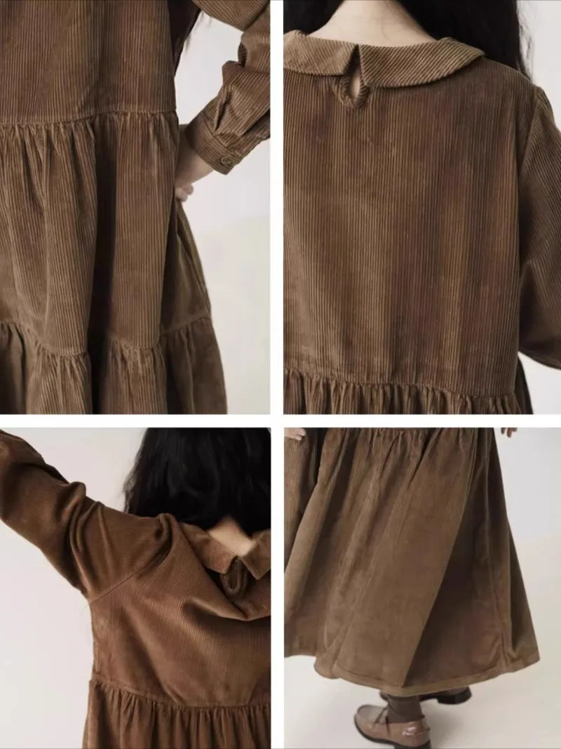 Corduroy Tiered Midi Dress
