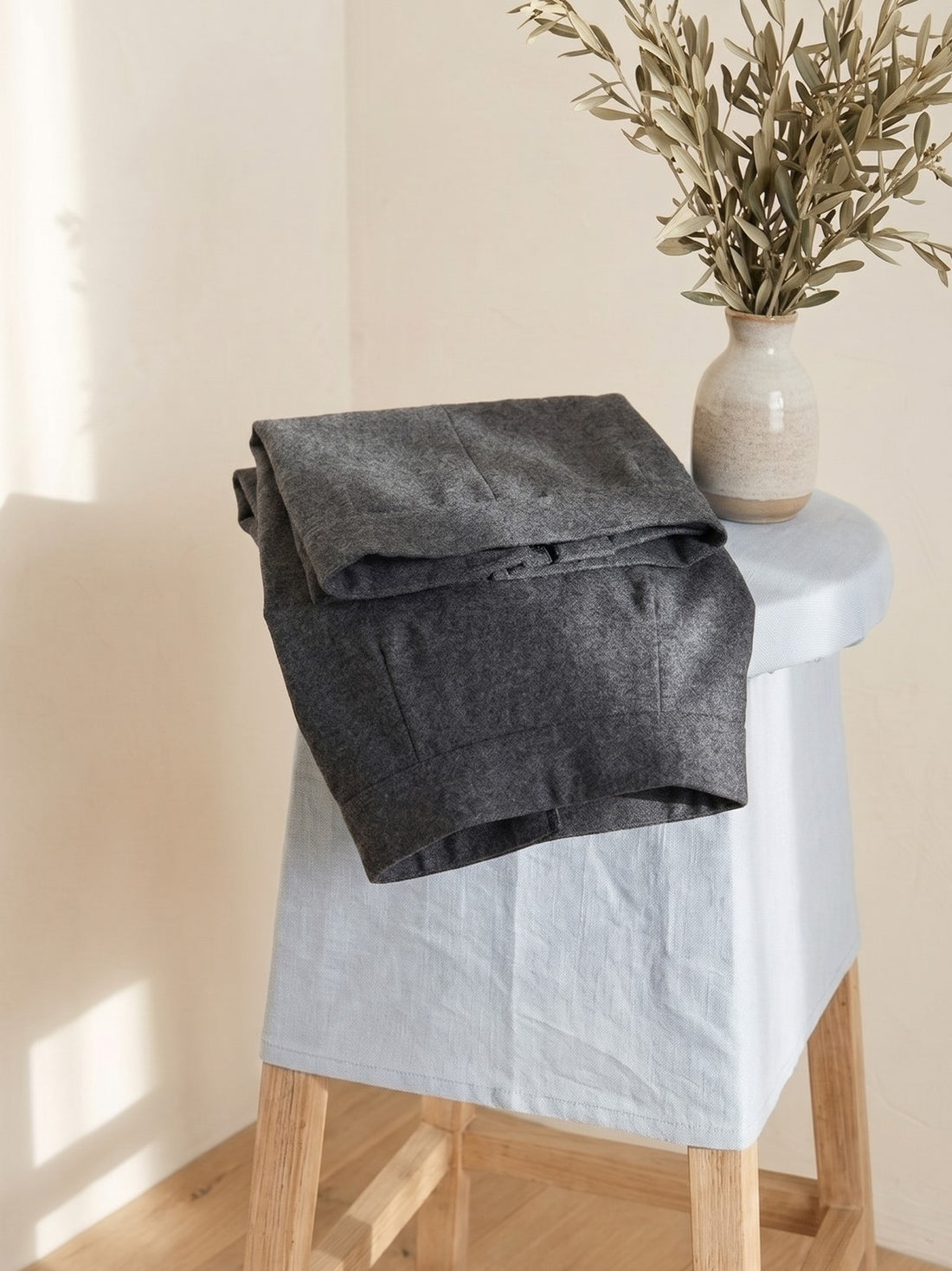 A-Line Wool-Look Maxi Skirt in Charcoal
