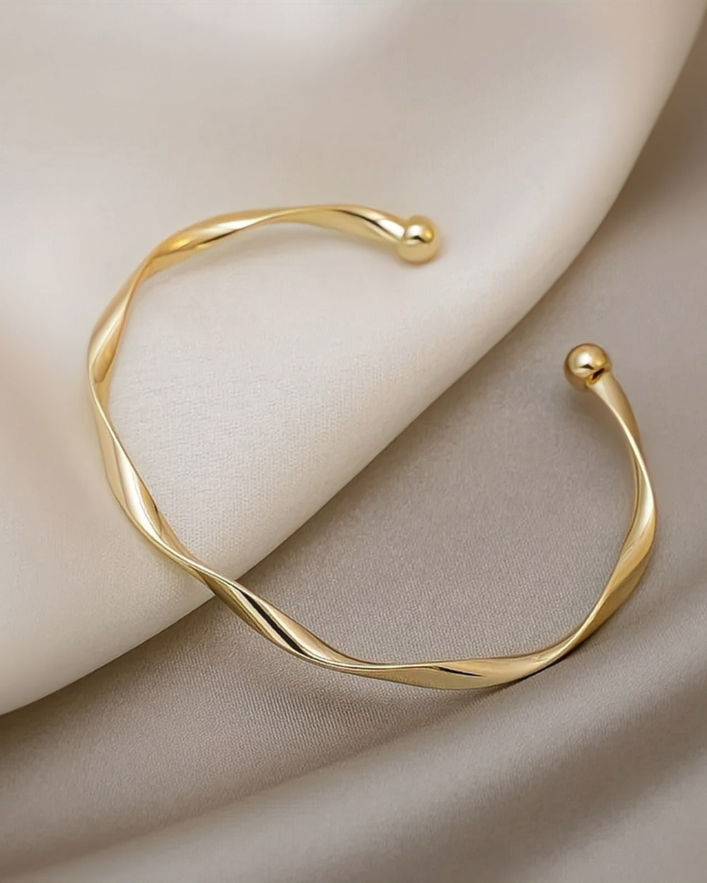 Gold Twisted Bangle Bracelet