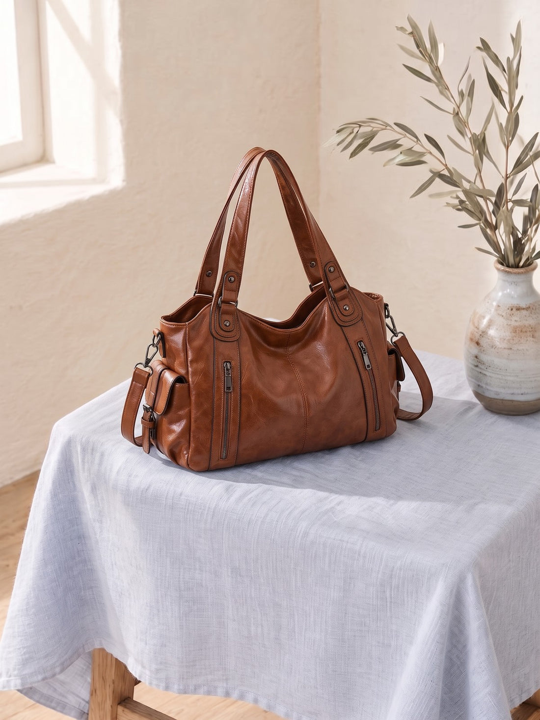 Aitana Leather-Look Bag in Brown