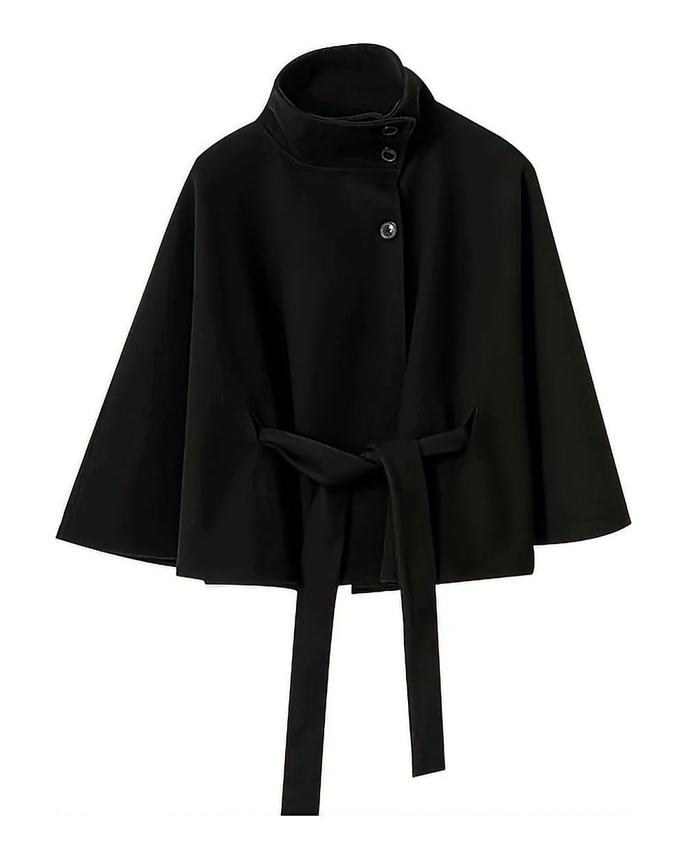 Belted Cape Jacket – Black