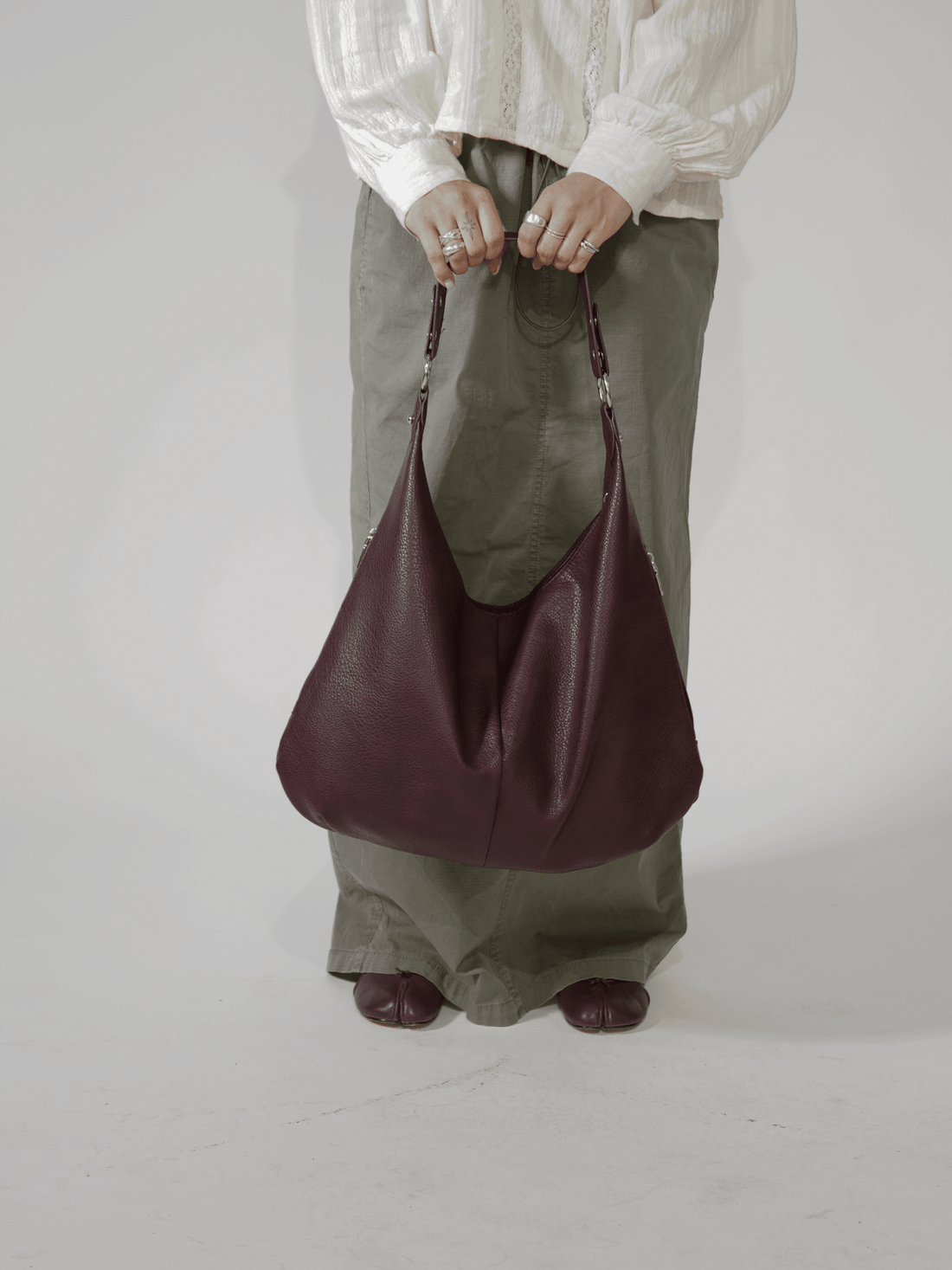Leather-Look Hobo Shoulder Bag