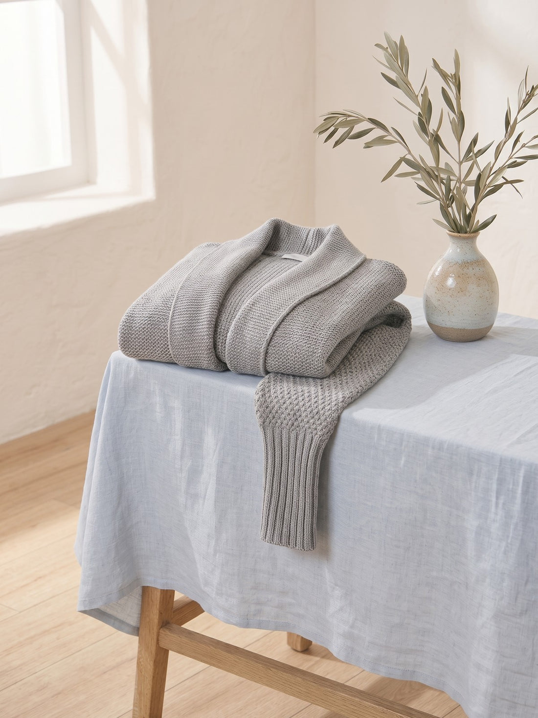 Chunky Batwing Cardigan in Grey