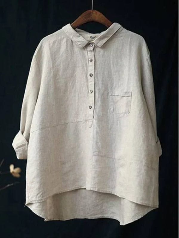 Linen-Look Pocket Shirt