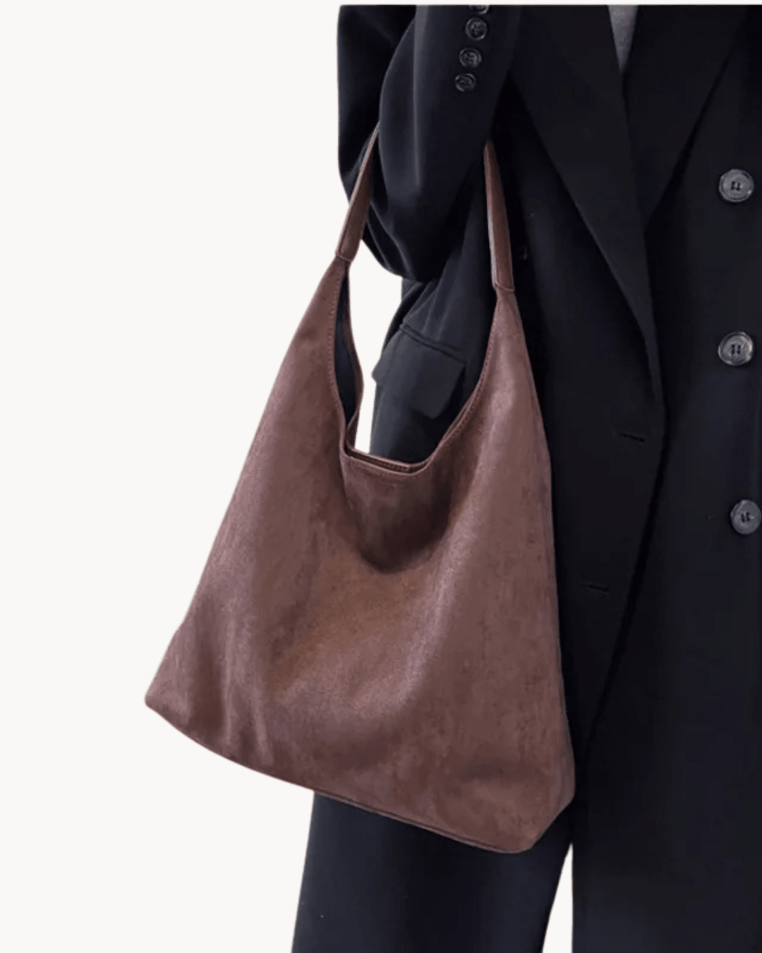 Suede-Look Hobo Bag