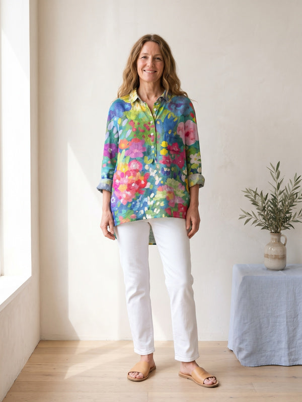 Painted Garden Print Shirt