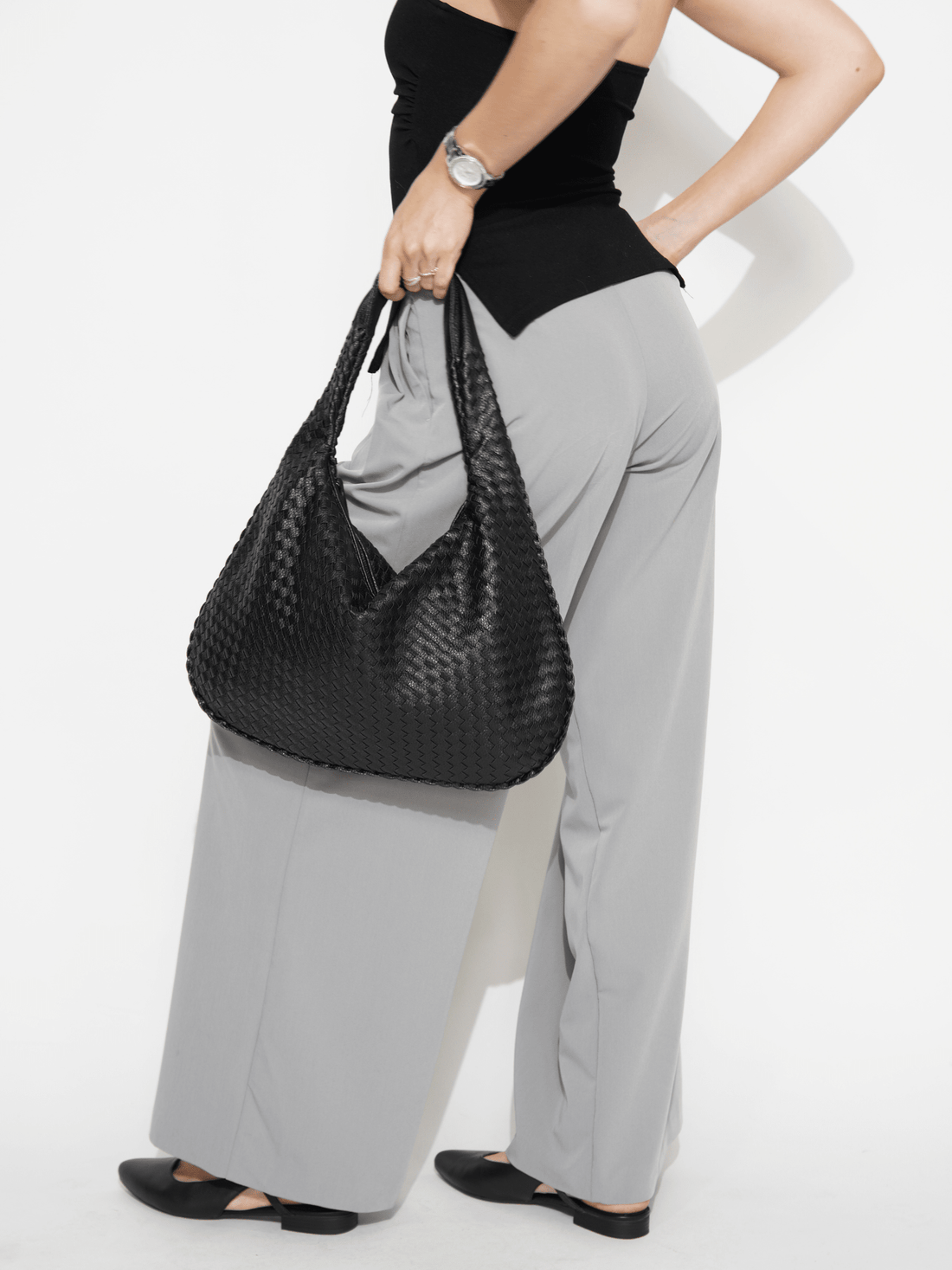 Woven Hobo Shoulder Bag