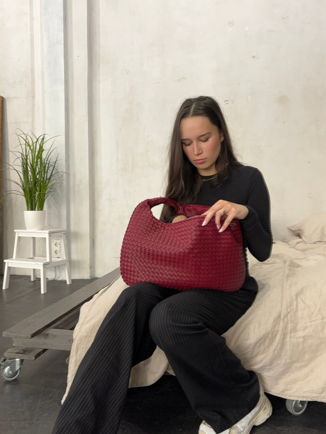 Woven Hobo Shoulder Bag