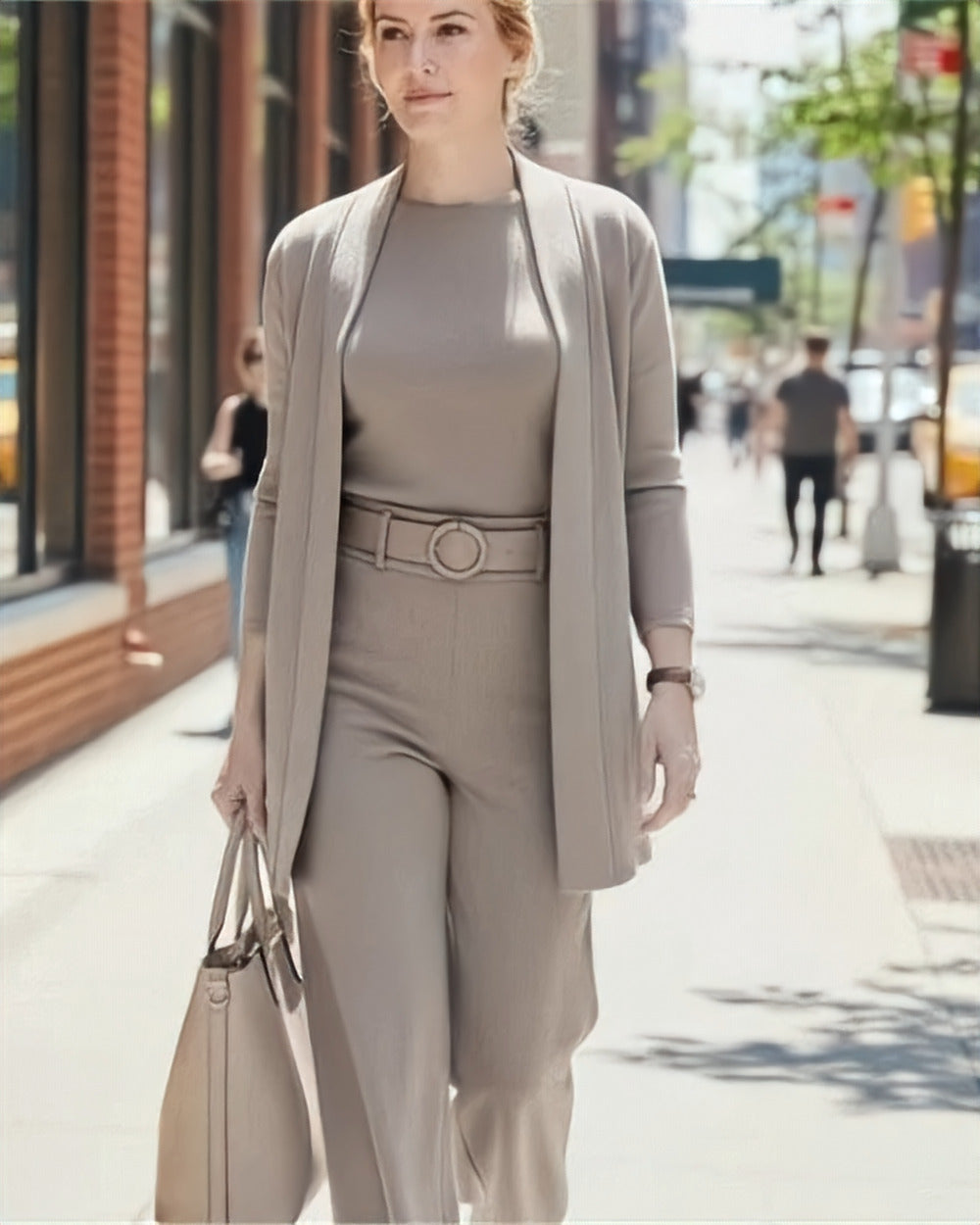 Three-Piece Knit Co-ord Set – Taupe