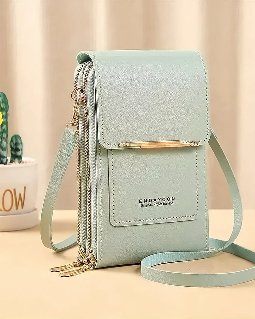 Touchscreen Phone Crossbody Bag – Mint
