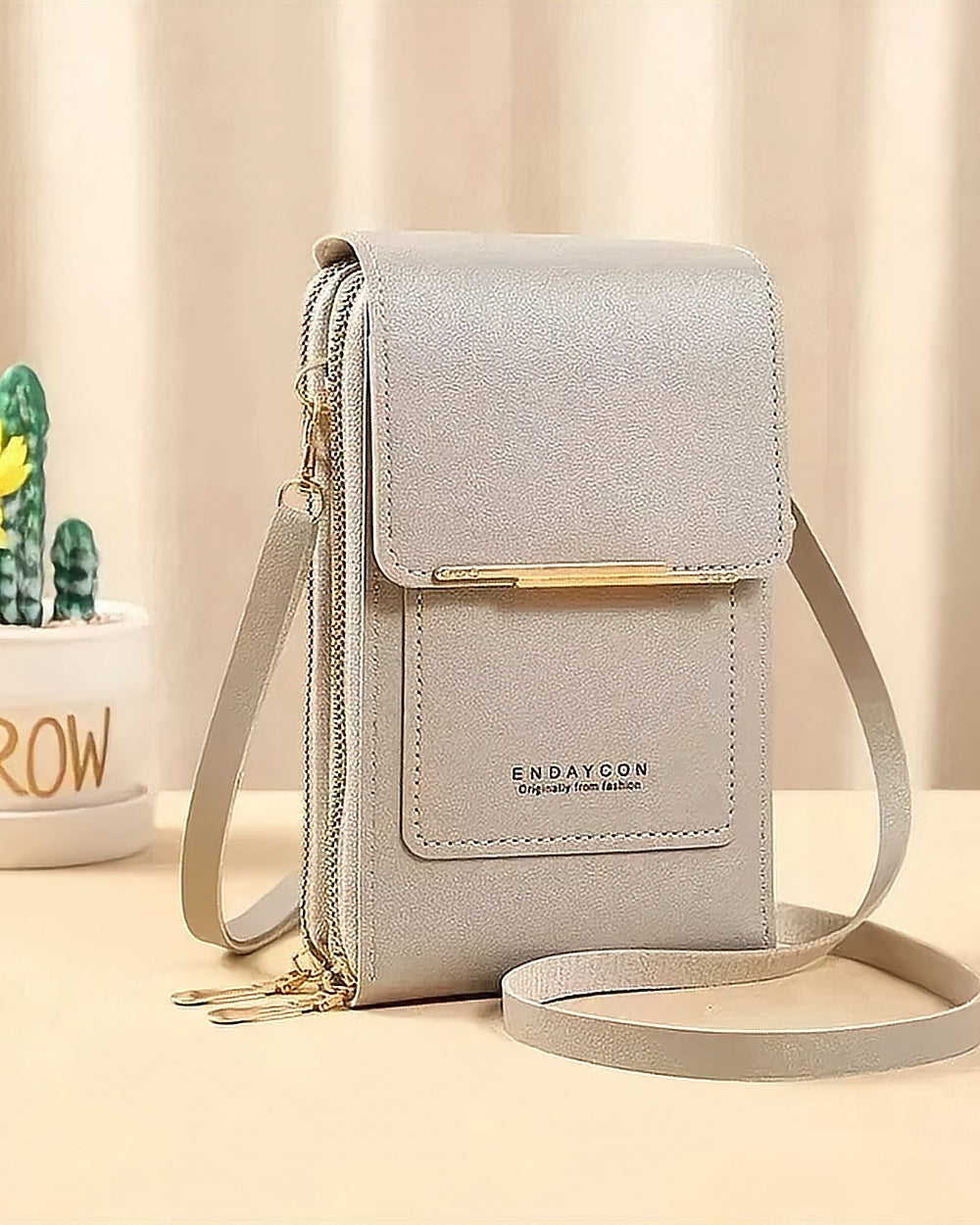 Touchscreen Phone Crossbody Bag – Grey