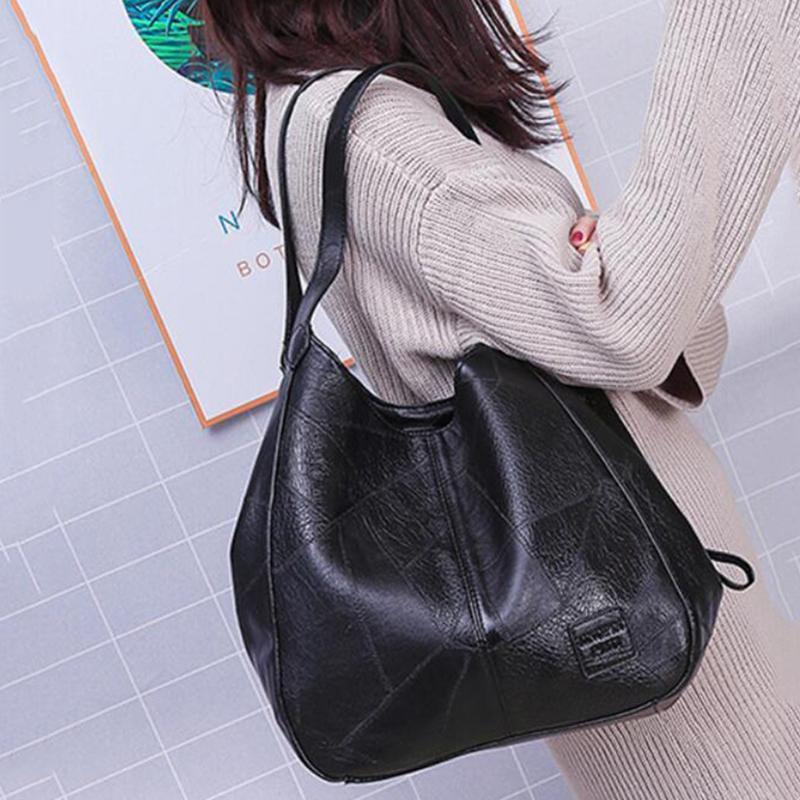 Vintage Leather-Look Shoulder Bag