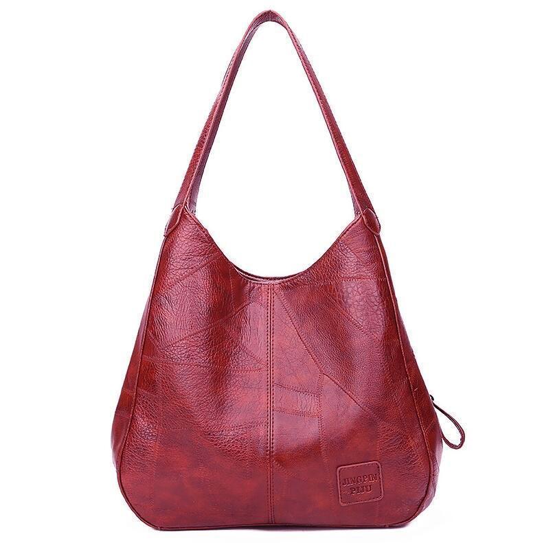 Vintage Leather-Look Shoulder Bag