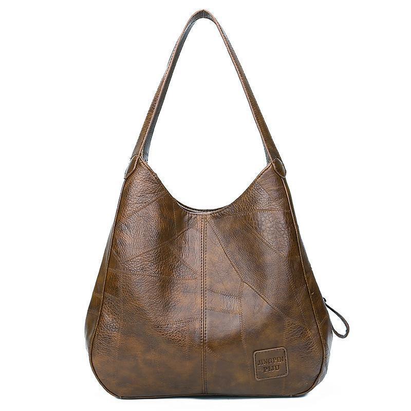 Vintage Leather-Look Shoulder Bag