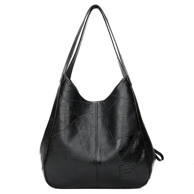 Vintage Leather-Look Shoulder Bag